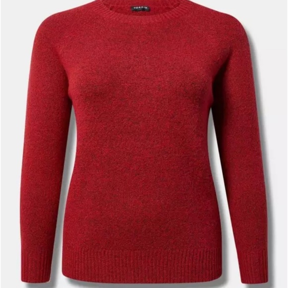 Torrid Red Vegan Cashmere Pullover Sweater 0x NWOT (fits bigger) - Picture 2 of 6